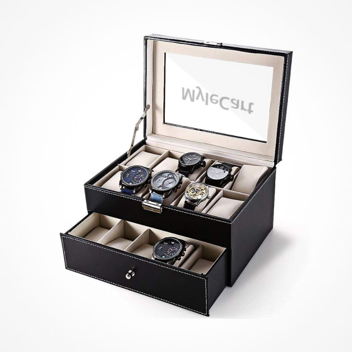 MyleCart Leather watch storage box 20 slots, new men's watch watch storage box, watch display box, black jewelry gift box best gift