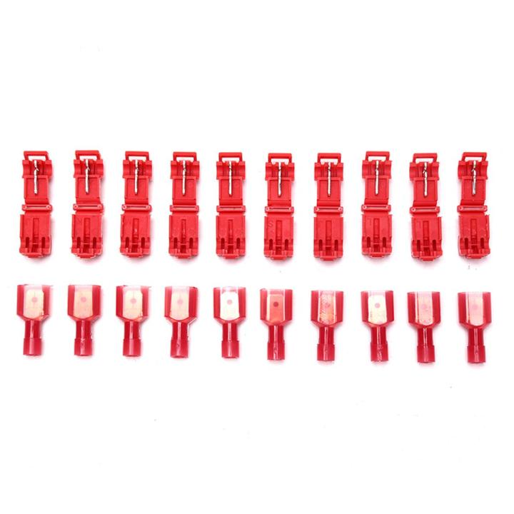 20Pcs T-Tap Splice Wire Connector Insulated Spade Electrical Crimp Terminals Kit Encounter
