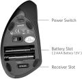 Anker 2.4G Wireless Vertical Ergonomic Optical Mouse, 800 / 1200 /1600 DPI, 5 Buttons for Laptop, Desktop, PC, Macbook - Black. 