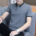 【ETOP】Summer new style POLO shirt panlalaki short-sleeved T-shirt lapel collar loose plus size men's t-shirt top 98. 