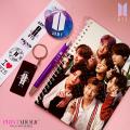 DEAL 4 in 1 - BTS Notebook + BTS Pen + BTS Keychain, BTS Badge with freebies, Premium Quality, BTS Army, KPOP, Fully Customized Perfect Gift For Army. 