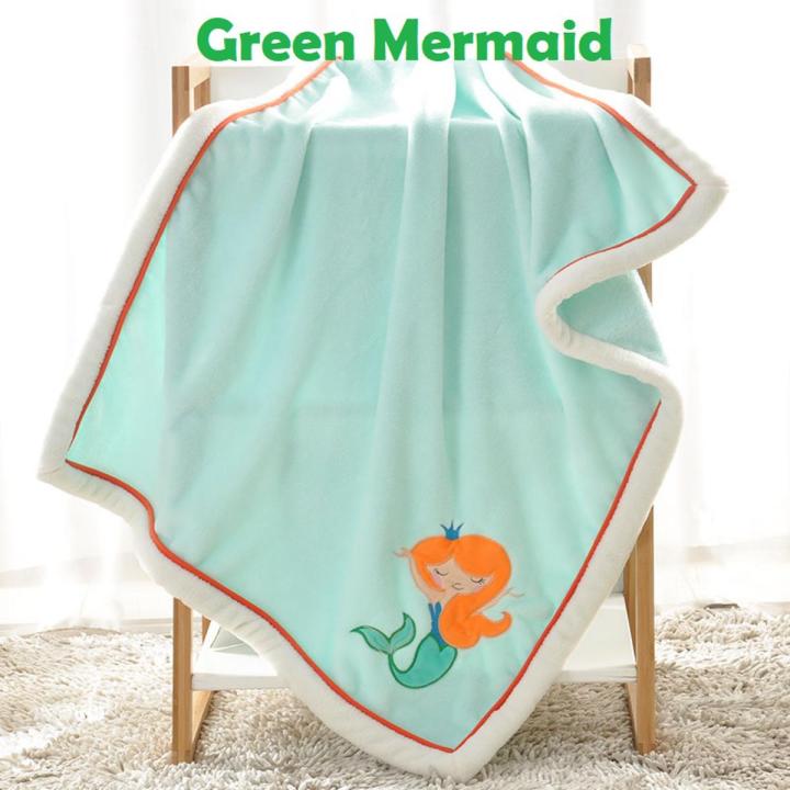Baby Blanket For Newborn All Season Use Summer & Winter, Super Soft With Embroidered Cartoon Design For Baby Boys And Girls