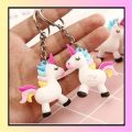 Mini Silicone Cute Unicorn Keychain Key Ring Holders Keychain & Bag Charm  Mix Charms Keychain  For Unicorn Lovers  Ideal For Girls Return Gifts,  With Free Gift for Kids (Sticker, Golden Scarf pin, Balloon, Pair of Girls Hair Poni), By Mall City Zone.. 