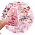50Pcs Lovely Vsco Pink Stickers Cute Fresh Stickers Graffiti Suitcase Guitar Pvc Stickers. 