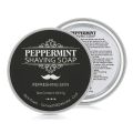 60g Mint Scented Men's Shaving Soap Shaving Cream Aluminum Boxed Foam Rich Gentle Handmade Shave Soap Shave Beard Cream. 