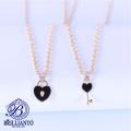 2 Pcs Key and  Lock Necklace Pendant for Girls Black  Heart Long Chain For Girls Best Gift For Girls. 