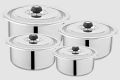 Alpha Stainless Steel Glory Casserole Sets | Stainless Steel Cooking Pots with Encapsulated Bottom (Double Base For Cooking Purpose). 
