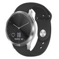 For Garmin Vivoactive 3 / Vivomove HR Solid Color Reverse Buckle Silicone Watch Band, Size: Large Size(Black). 