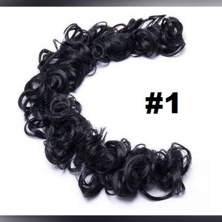 Elastic Frill Hair Extension - Black