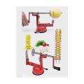 Manual Red Stainless Steel Spiral Potato Slicer. 