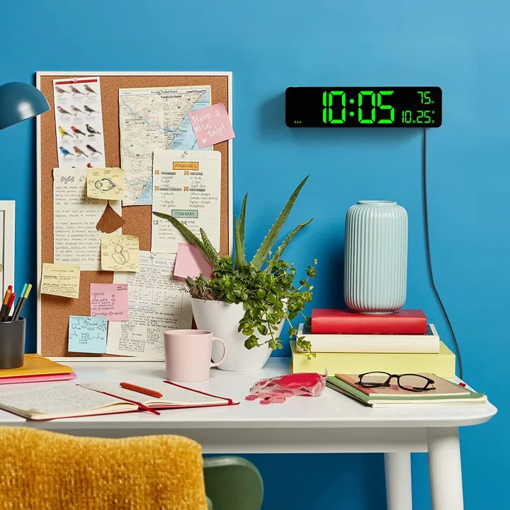 Digital%20Wall%20Clock,LED%20Large%20Digits%20Display,Dual%20Alarm%20Clock,Green%20-%20Image%204