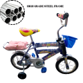 Kids Cycle Age 2-6,12 inch Smarty Double bar Iron Wheel Double Chimtta Kids Bike with Training Wheels & brakes, Children Bicycle with Basket for Boys & Girls Birthday. 