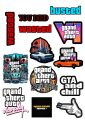 GTA Wasted Sticker for Laptop & Mobile 2Inchx3Inch Each Sticker Size Pack Of 13 Stickers Decal Funny Gaming Meme Sticker for Phone Back Tablet & Notebook Premium Quality Gamer Sticker. 