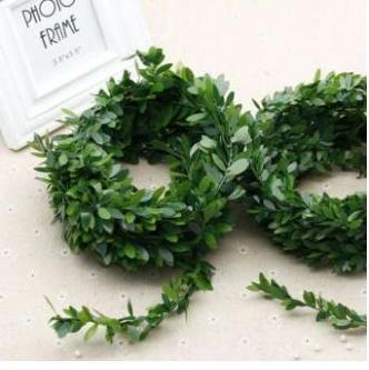 Artificial Silk Garland Green leaves for wedding, Car and living room decoration 3.75m Length