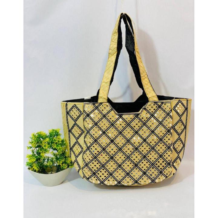Aare And Mirror Work Embroidered Hand Bag