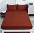 Jersey Fitted Bed Sheet With Pillow Covers. 