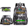 2022 Top Games: Minecraft, Creeper, Backpack, Pencil Case, Shoulder Bag, Three-Piece School Bag. 