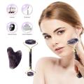 Natural Jade Roller Scraper Massager Amethyst Facial Crystal Massage Roller Gua Sha Face Jade Stone Skin Care Tools For Body. 