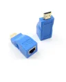 HDMI Extender 1080P RJ45 Over Cat 5e/6 Network LAN Ethernet Adapter Blue. 