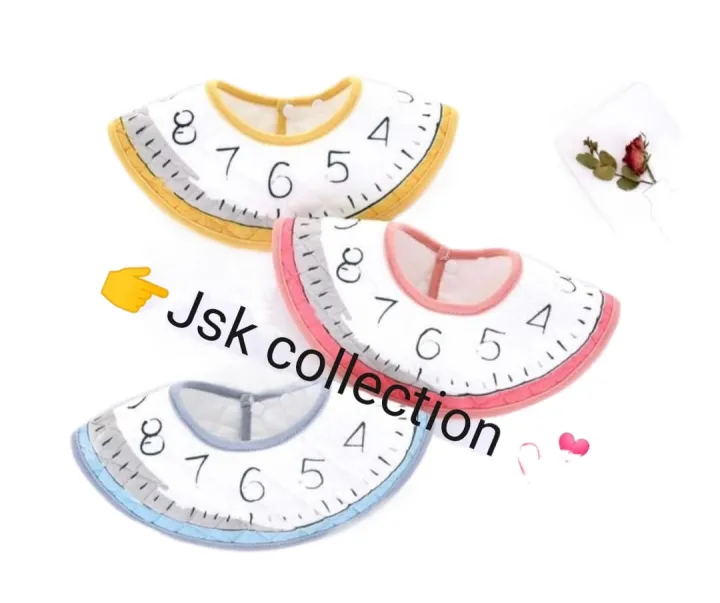 Baby%20round%20shape%20Bibs%20Feeding%20Bibs%20napkin%20%20Bandana%20unisex%20Burp%20Cloths%20Baby%20soft%20new%20style%20bib%20pack%20of%202%20-%20Image%202