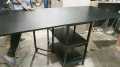 folding dining table with iron base portable. 