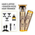 3-In-1 Vintage Grooming Set USB Rechargeable Multi-Functional Hair Clipper, Shaver, And Nose Trimmer For Men. 