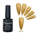 KWEEN Glitter Gel Nail Polish Yellow Gold Glitter Soak Off UV LED Nail Polish Holographic Sparkle Shiny Diamond Gel Polish for Manicure. 
