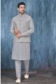 Men’s Nikah Dress with Elegant Waistcoat – Traditional & Graceful Attire. 