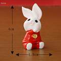 Chinese Style Rabbit Statue Small Bunny Figurine Sculpture for Table Year Decoration , 4cmx1.9cm. 