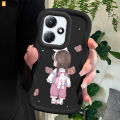 AMORVOR for Infinix Hot 30 Play Hot 30i Hot 30 Back Cover Lovely Girl Pattern Luxury Phone Case Macaron Wave Soft Silicone Mobile Cover. 