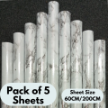Self Adhesive Black / White Marble Sheet for Kitchen - Anti Oil and Heat Resistant Wallpaper / Marble Sheet for Furniture Shelves and Cabinet / Marble Sheet. 