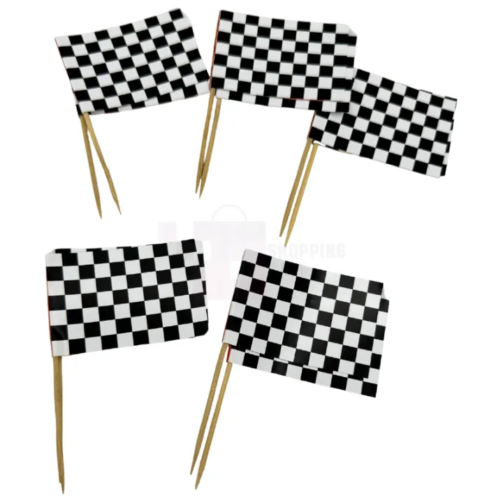 Race%20Car%20Flags%20Cupcake%20Toppers%20-%202.5%20Inch%20-%20Cars%20Themed%20Party%20-%20Black%20And%20White%20-%20Boys%20-%20Pack%20of%2010%20-%20Image%202