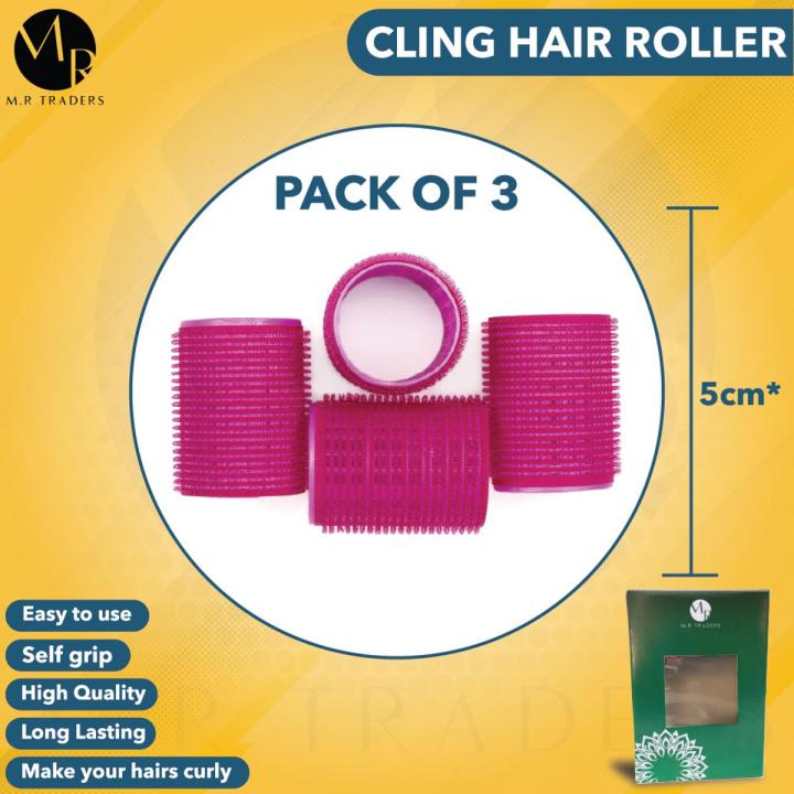Cling Hair Rollers, Hair Curlers, Pack of 3 Self Grip Rollers, Cling Hair Culers, Small Medium Large Salon Hairdressing Curlers Innovative Hair Care Tools for Women