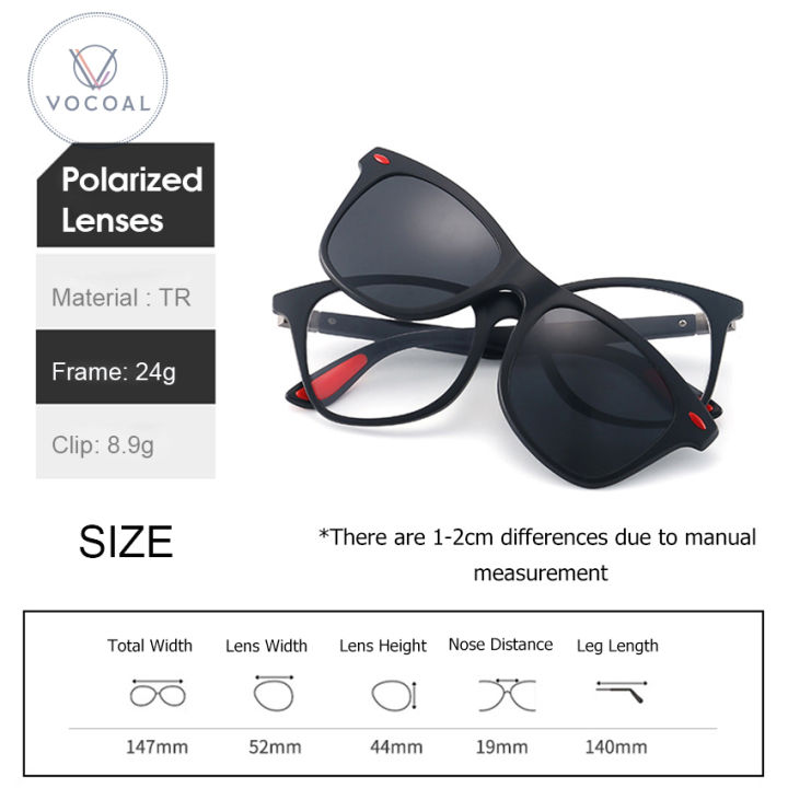 Vocoal%205%20in%201%20Sunglasses%20Set%20Magnetic%20Snap-On%20Glasses%20Unisex%20Lenses%20Retro%20Frame%20UV400%20Polarized%20Driving%20Day%20Night%20Vision%20Sunglasses%20Outdoor%20Anti-UV%20Eyewear%20for%20Diving%20Fishing%20Hiking%20-%20Image%206