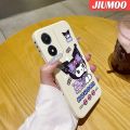 JIUMOO Case For VIVO Y02s Case Cartoon Kuromi Pattern New Square Border Casing Soft Silica Gel Shockproof Phone Cases All Inclusive Camera Lens Protective Cover. 