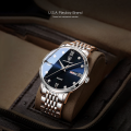 DGSenpi Business Fashion Men Quartz Watch Waterproof Luminous Pointer Luxury Double Calendar Watch Trend Steel Strip Wristwatches for Outdoor Business Travel Exercise. 