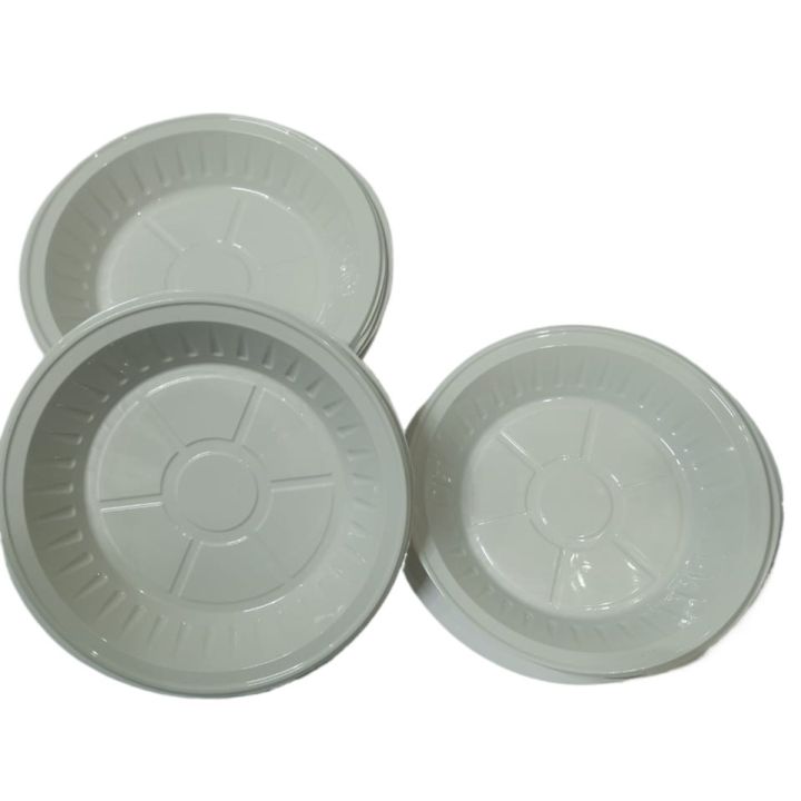 50pcs Disposable Plastic Plates Multi Sizes Small Medium and Large Disposable Plastic Plates
