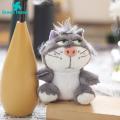 Green Home Car Key Chain Seated Posture Cute Plush Lucifer Cat Pendant. 
