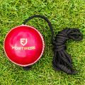 String Cricket Balls | Hand Eye Coordination Batting Drills | Pack of 1 Hanging Cricket Ball |Cricket Hanging Hard Ball for Bat Stroke Training Balls for Cricket | Balls for Kids Personal and Professional Practicing Use. 