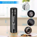 Customize With Your Name Smart LED Temperature Water Bottle 500ml  Stainless Steel Hot & Cold Bottles with Vacuum Thermos Flask. 