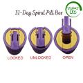 31-day spiral pill box. 31 day pill box. medicine storage box.. 