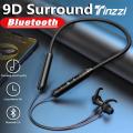 Tinzzi TWS wireless Bluetooth 5.0 earphones neckband stereo headset handsfree waterproof wireless earbuds noise cancellation headphone with mic. 