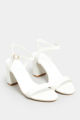 Women Fashion White Block Heels Sandal. 