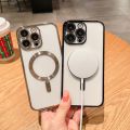 【 With Lens Films 】 CrashStar Magsafe Plating Transparent Soft Anti-fall Phone Case For iPhone 16 15 14 13 12 11 Pro Max XS XR X 8 + 7 Plus Wireless Charging Magnetic Phone Casing Full Cover Clear Shockproof Phone Cover Top Seller. 
