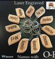 Engrave Your Name Key chain (Wooden) Eye Shape. 