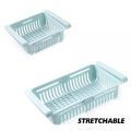 Set of 2 and 3 Stretchable fridge organizer baskets Maximize Your Fridge Space with adjustable space saver storage basket kitchen accessories basket for fridge kitchen gadget basket for kitchen. 