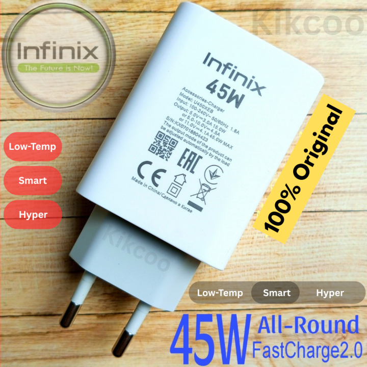Infinix Original 45 Watt Charger Power Adapter infinix 45w Charger Box Pulled Original 45 Watt Adaptor 100CM USB Type C Cable For Infinix Zero 20 Note 30 40 12 11 10 Pro Hot 40 Hot 40 Pro 30 30i Zero 30 20