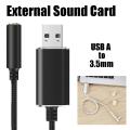 External 3.5mm Microphone Audio Adapter-for Computer Laptop PS4 Headset USB Audio Interface. 