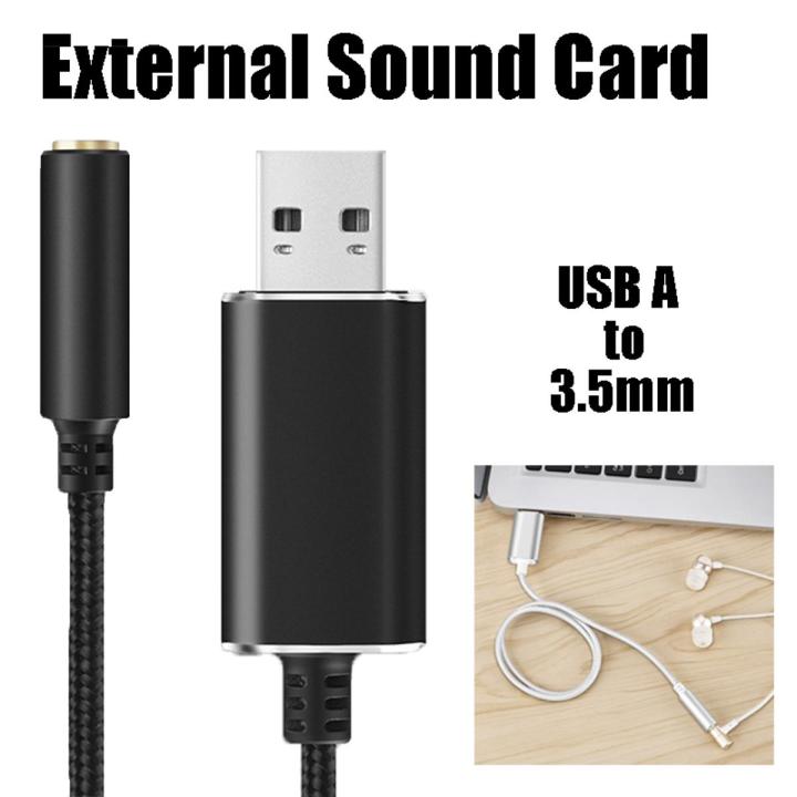 External 3.5mm Microphone Audio Adapter-for Computer Laptop PS4 Headset USB Audio Interface
