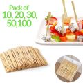 Mini Food Picks, Bamboo Fruit Picks, Mini Cocktail Forks, Party Forks, Buffet Mini Forks, Two Prongs Cocktail Picks for Appetizer, Cocktail, Pastry, and Dessert. 